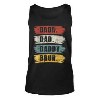 Fathers Day Gift Dada Daddy Dad Bruh Vintage Unisex Tank Top | Mazezy AU