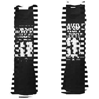 Fathers Day Gift Funny Son Awesome Like My Son Tie Dye Unisex Tank Top | Mazezy