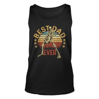 Fathers Day Skeleton Playing Electric Guitar Players Dad Unisex Tank Top - Seseable
