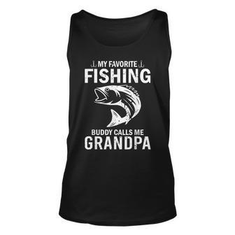 My Favorite Fishing Buddy Calls Me Grandpa Fathers Day Tank Top | Mazezy