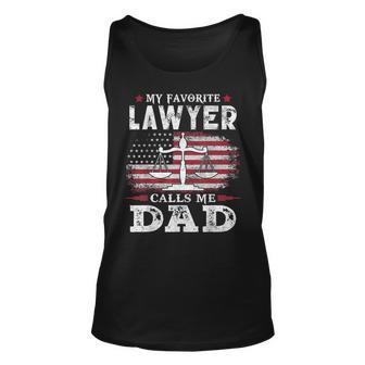 My Favorite Lawyer Calls Me Dad Usa Flag Dad Father Tank Top | Mazezy