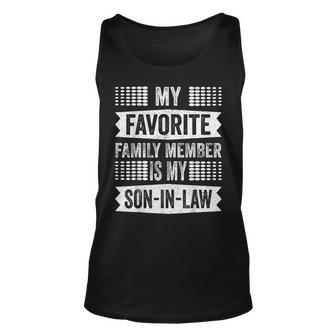 My Favorite Member Is My Son In Law Humor Retro Tank Top | Mazezy