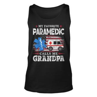 My Favorite Paramedic Calls Me Grandpa Usa Flag Father Tank Top | Mazezy
