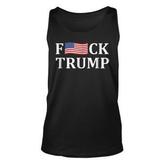 Fck Trump Us Flag Funny Fuck Trump Unisex Tank Top | Mazezy