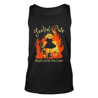 Feeling Cute Might Curse You Later Cute Witch Tank Top - Seseable
