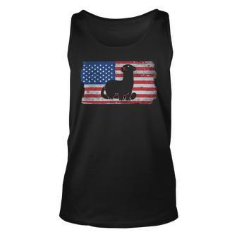 Ferret With The Usa Flag United States Of America Retro Unisex Tank Top - Monsterry CA