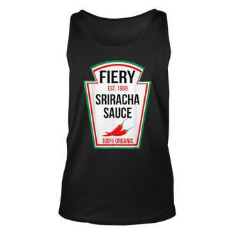 Fiery Sriracha Sauce Bottle Label Halloween Family Matching Tank Top - Thegiftio UK