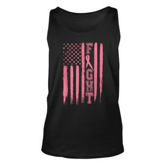 Fight Breast Cancer American Flag Breast Cancer Survivor Tank Top | Mazezy