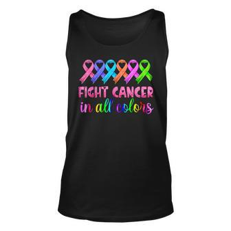 Fight Cancer In All Color Feather Breast Cancer Awareness Tank Top | Mazezy