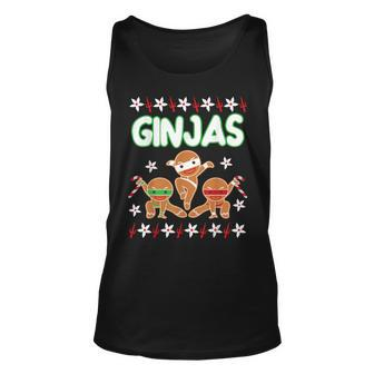 Fighting Ginjas Gingerbread Man Ugly Christmas Sweater Tank Top - Monsterry DE