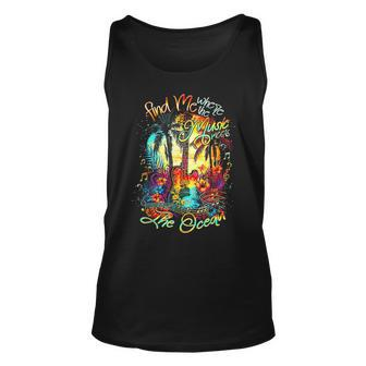 Find Me Where The Music Meets The Ocean Fun Summer Vacation Tank Top | Mazezy