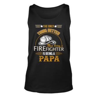 Firefighter Fireman Dad Papa Fathers Day Cute Gift Idea Unisex Tank Top | Mazezy