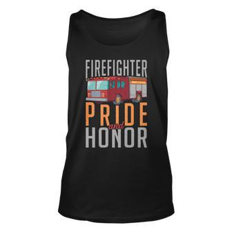 Firefighter Pride And Honor Fire Rescue Fireman Unisex Tank Top | Mazezy UK