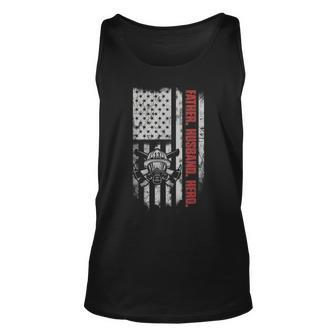 Fireman Firefighting Dad Father Husband And Hero Firefighter Tank Top | Mazezy