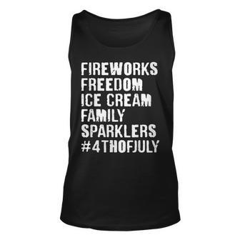 Fireworks Freedom Ice Cream Sparklers 4Th Of July Freedom Tank Top | Mazezy