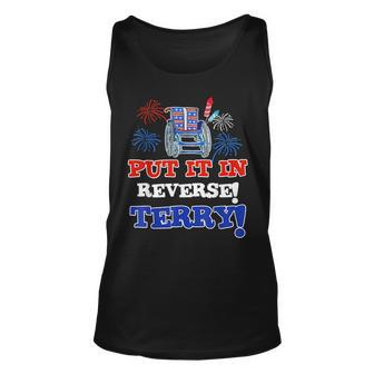 Fireworks Back Up Put It In Reverse Terry 4Th Of July Tank Top | Mazezy