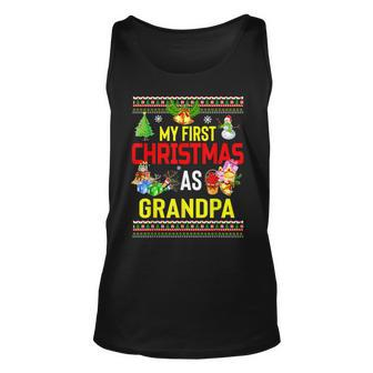 My First Christmas As Grandpa Ugly Christmas Sweater Tank Top - Monsterry UK