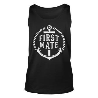 First Mate Nautical Anchor Unisex Tank Top | Mazezy