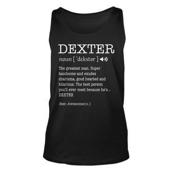 First Name Dexter Funny Adult Definition Mens Personalized Unisex Tank Top | Mazezy