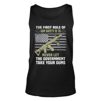 The First Rule Of Gun Safety Is To Never Let The Government Tank Top | Mazezy