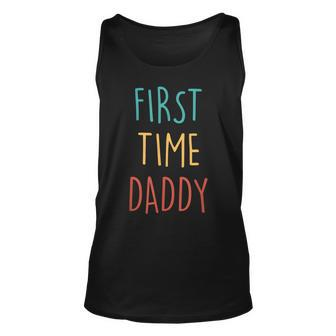 First Time Dad 2023 Fathers Day Promoted Daddy Men Unisex Tank Top | Mazezy