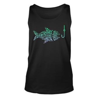 Fishing Icon For Fisherman | Fish Hook Boys Fishing Unisex Tank Top - Seseable