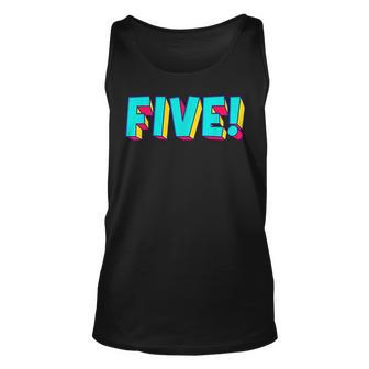 Five Text 5 Year Old Gift 5Th Birthday Fifth Boy Toddler Unisex Tank Top - Monsterry