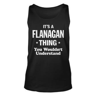Flanagan Thing Last Name Last Name Tank Top | Mazezy