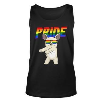 Flossing French Bulldog Lesbian Gay Lgbt Pride Gifts Unisex Tank Top | Mazezy
