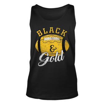 Football Game Day Black And Gold Costume For Football Lover Tank Top - Monsterry CA