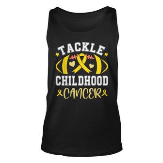 Football Tackle Childhood Cancer Awareness Ribbon Tank Top - Thegiftio UK