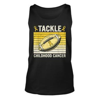 Football Tackle Childhood Cancer Awareness Survivor Support Tank Top - Monsterry