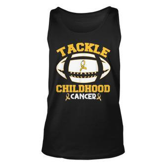 Football Tackle Childhood Cancer Retro Awareness Tank Top | Mazezy