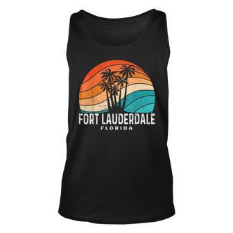 Fort Lauderdale Beach Florida Palm Tree Beach Souvenir Unisex Tank Top | Mazezy