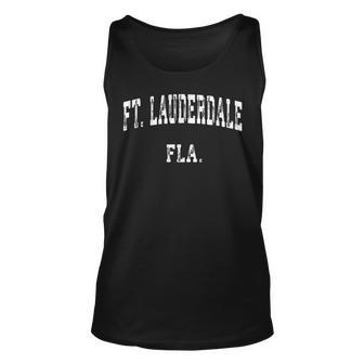 Fort Lauderdale Florida Fl Vintage Athletic Sports Unisex Tank Top | Mazezy