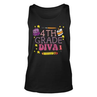Fourth 4Th Grade Diva Cute First Day Of School Girls Kids Unisex Tank Top - Seseable