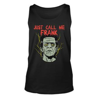 Frankenstein Halloween Call Me Frank Monster Scary Gym Halloween Tank Top | Mazezy CA