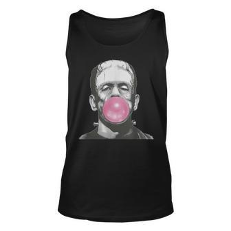 Frankenstein Monster With Pink Bubblegum Bubble Tank Top | Mazezy UK
