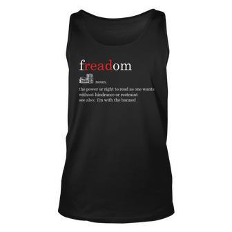 Freadom Definition Freedom To Read Book Tank Top - Monsterry