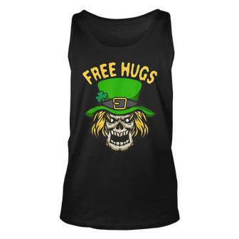 Free Hugs From Scary Leprechaun For St Patrick Halloween Unisex Tank Top | Mazezy