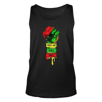 Free-Ish Since 1865 With Pan Junenth Fist Black African Unisex Tank Top | Mazezy
