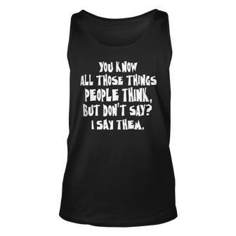 Free Speech My Constitutional Rights I Say What I Think Unisex Tank Top | Mazezy