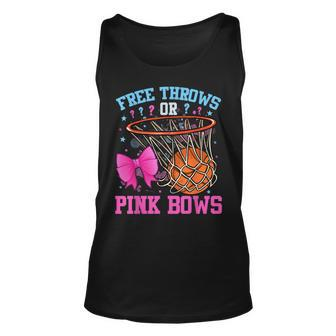 Free Throws Or Pink Bows Pregnancy Basketball Pink Or Blue Tank Top - Seseable