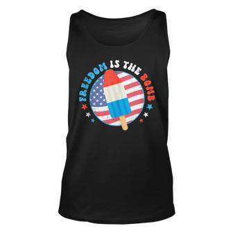 Freedom Is The Bomb Usa Flag Popsicle 4Th Of July Patriotic Tank Top | Mazezy UK