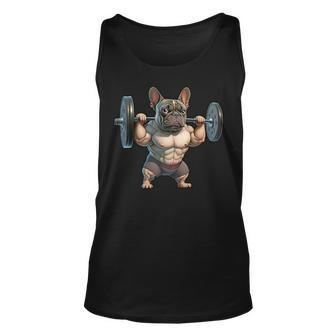French Bulldog Bodybuilding Gym Frenchie Weightlifter Tank Top | Mazezy