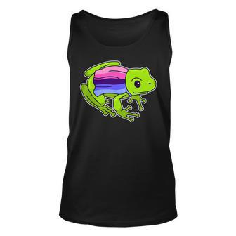 Frog With Omnisexual Pride Flag Unisex Tank Top - Monsterry