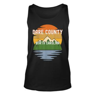 From Dare County North Carolina Vintage Sunset Unisex Tank Top | Mazezy