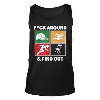 Fuck Around And Find Out Hat Chair Swim Run Tank Top | Mazezy