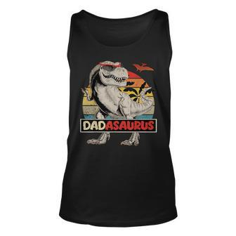Fun Matching Family T-Rex For Dad Fathers Day Dadasaurus Unisex Tank Top - Seseable