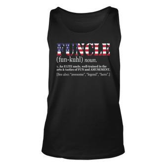 Funcle Gift For Veteran Fun Uncle Patriotics America Flag Unisex Tank Top | Mazezy